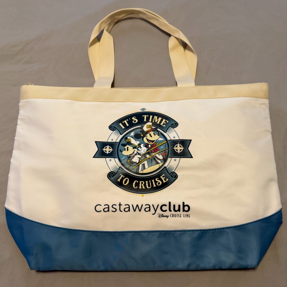 Disney Cruise Line Castaway Club Nautical Blue and Cream Tote